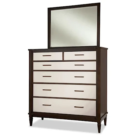 Chest and Mirror Set with Six Drawers